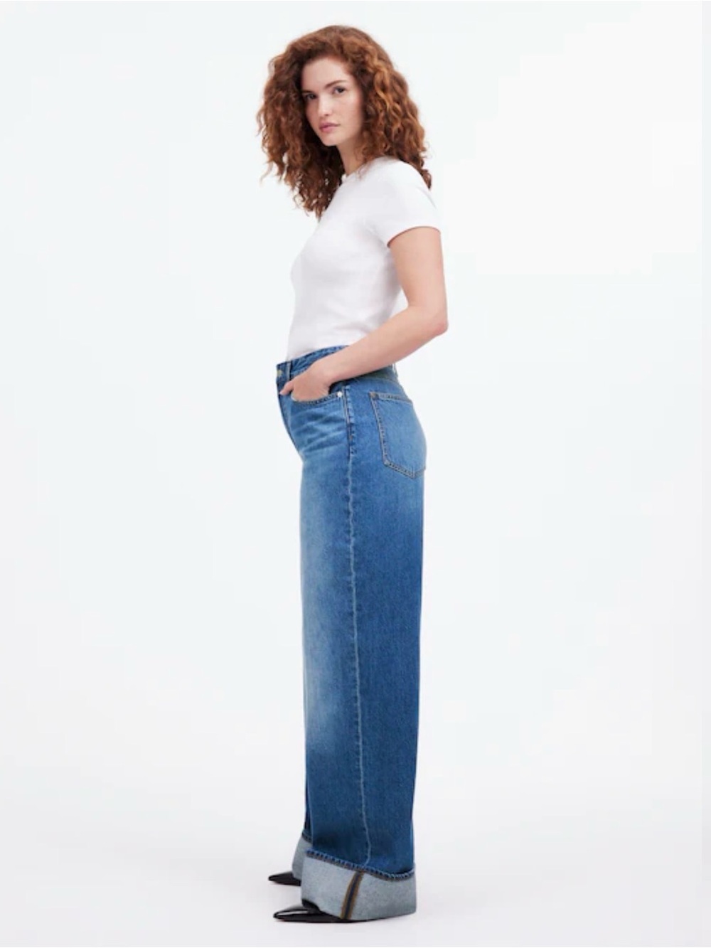 Madewell Curvy Superwide-Leg Jeans in Fannin Wash size 28